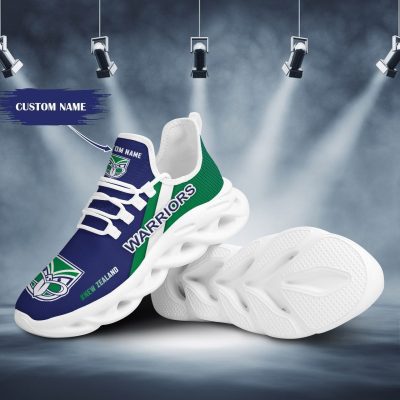 NRL New Zealand Warriors Custom Name Blue Green Max Soul Shoes V2