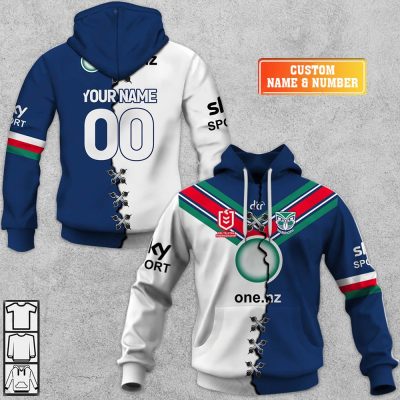 NRL New Zealand Warriors Custom Name Number 2023 Mix Jersey V2 Pullover Hoodie