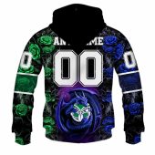 Nrl New Zealand Warriors Custom Name Number Rose Dragon Pullover Hoodie Back.jpg - demo10