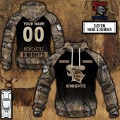 NRL Newcastle Knights Custom Name Number Camo Pullover Hoodie