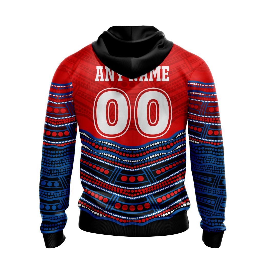 NRL Newcastle Knights Custom Name Number Indigenous Mascot Pullover Hoodie NRL Newcastle Knights Custom Name Number Indigenous Mascot Pullover Hoodie