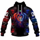 Nrl Newcastle Knights Custom Name Number Rose Dragon Pullover Hoodie Front.jpg - demo10