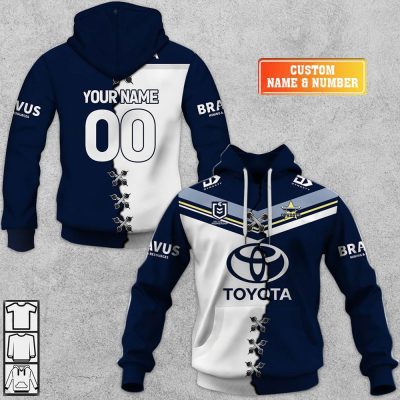NRL North Queensland Cowboys Custom Name Number 2023 Mix Jersey V2 Pullover Hoodie