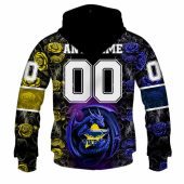 Nrl North Queensland Cowboys Custom Name Number Rose Dragon Pullover Hoodie Back.jpg - demo10