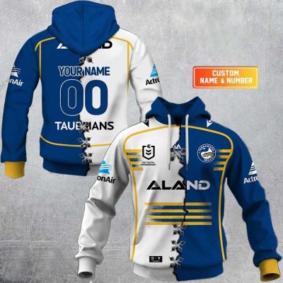 NRL Parramatta Eels Custom Name Number 2023 Mix Jersey V2 Pullover Hoodie