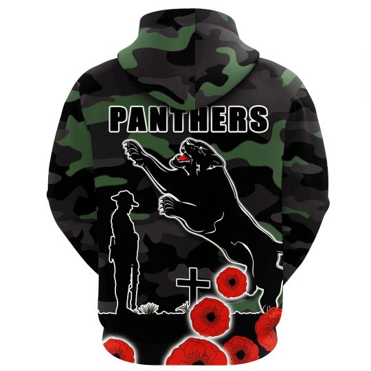 NRL Penrith Panthers ANZAC Day Camo Pullover Hoodie NRL Penrith Panthers ANZAC Day Camo Pullover Hoodie