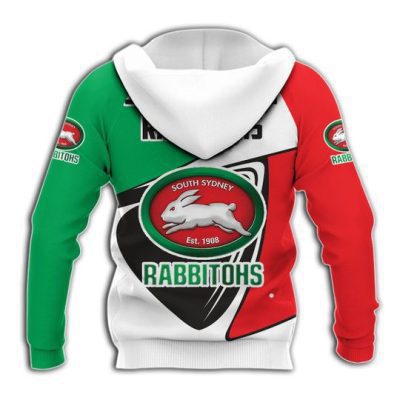 NRL South Sydney Rabbitohs Custom Name Red Green Pullover Hoodie