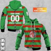 Nrl South Sydney Rabbitohs Custom Name Number 2023 Mix Jersey V2 Pullover Hoodie Front Back.jpg - demo10
