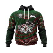 NRL South Sydney Rabbitohs Custom Name Number Indigenous Mascot Pullover Hoodie