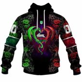 Nrl South Sydney Rabbitohs Custom Name Number Rose Dragon Pullover Hoodie Front.jpg - demo10