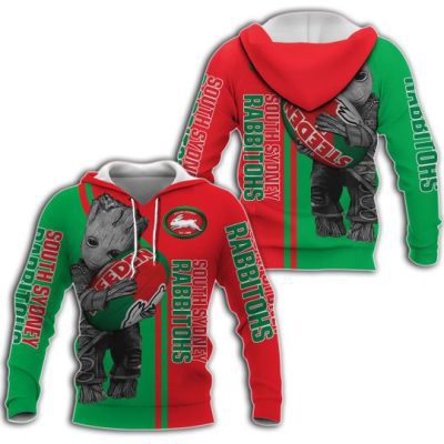 NRL South Sydney Rabbitohs Baby Groot Pullover Hoodie
