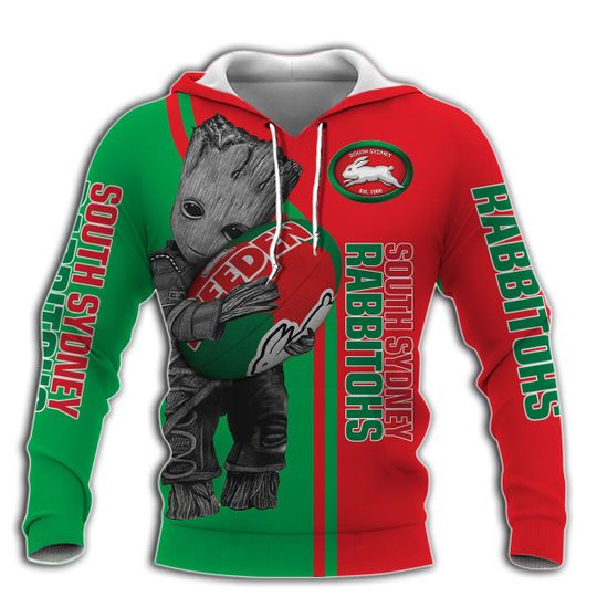 NRL South Sydney Rabbitohs Baby Groot Pullover Hoodie NRL South Sydney Rabbitohs Baby Groot Pullover Hoodie