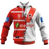 Nrl St. George Illawarra Dragons Custom Name Number 2023 Mix Jersey V2 Pullover Hoodie Front.jpg - demo10