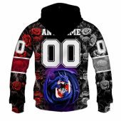 Nrl St. George Illawarra Dragons Custom Name Number Rose Dragon Pullover Hoodie Back.jpg - demo10