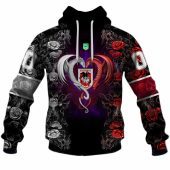 Nrl St. George Illawarra Dragons Custom Name Number Rose Dragon Pullover Hoodie Front.jpg - demo10