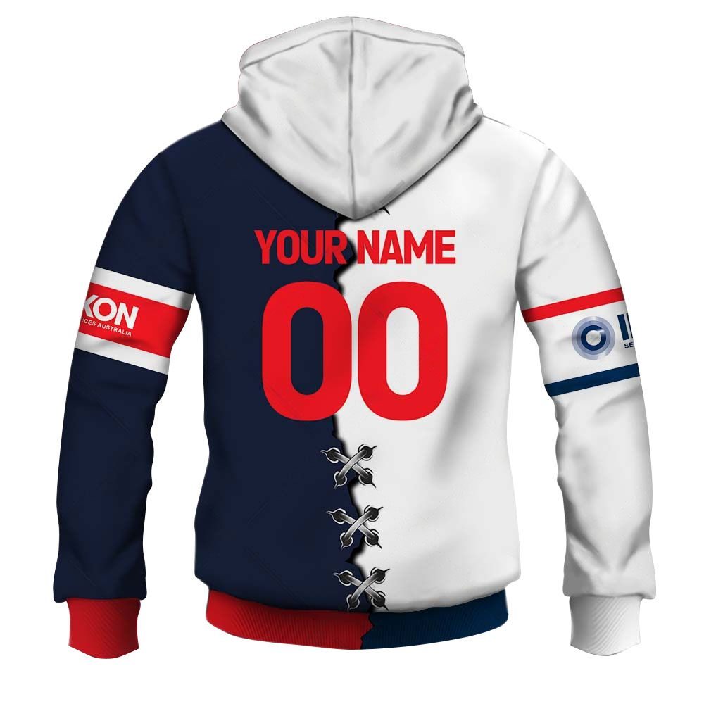 NRL Sydney Roosters Custom Name Number 2023 Mix Jersey V2 Pullover Hoodie NRL Sydney Roosters Custom Name Number 2023 Mix Jersey V2 Pullover Hoodie