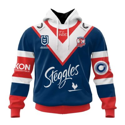 NRL Sydney Roosters Custom Name Number 2024 Home Jerey Pullover Hoodie