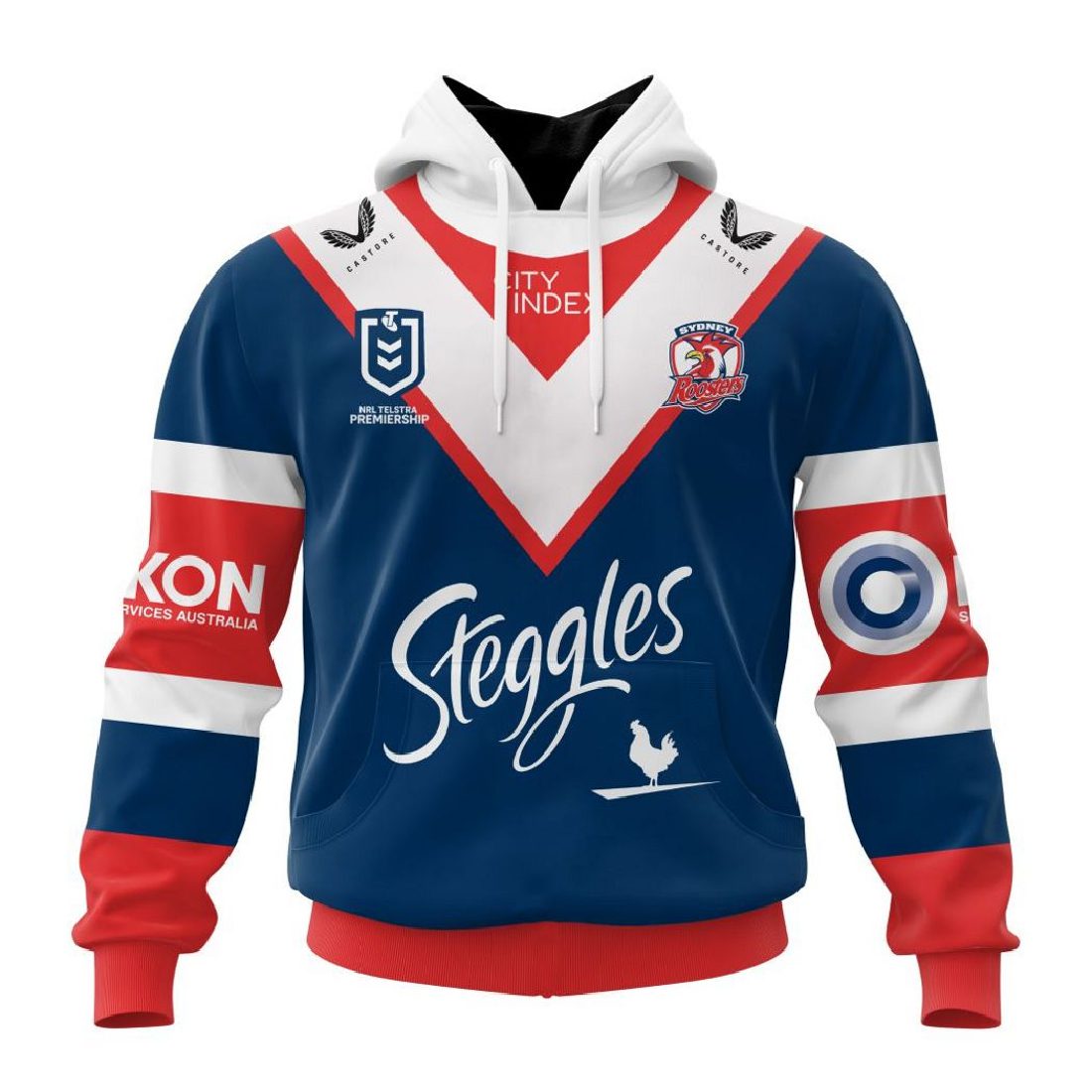 NRL Sydney Roosters Custom Name Number 2024 Home Jerey Pullover Hoodie NRL Sydney Roosters Custom Name Number 2024 Home Jerey Pullover Hoodie