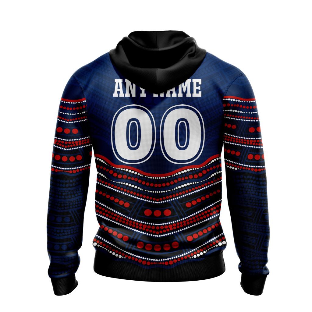 NRL Sydney Roosters Custom Name Number Indigenous Mascot Pullover Hoodie NRL Sydney Roosters Custom Name Number Indigenous Mascot Pullover Hoodie