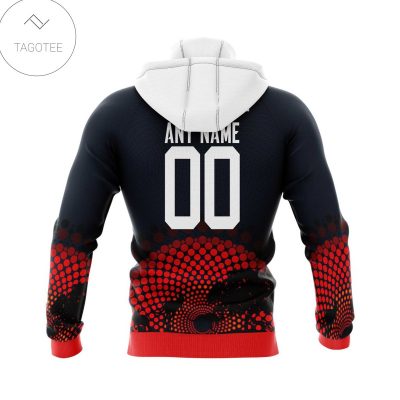 NRL Sydney Roosters Custom Name Number Australia?s Day Pullover Hoodie