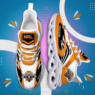 NRL Wests Tigers Custom Name Max Soul Shoes V4