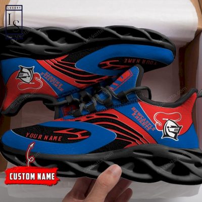 NRL Newcastle Knights Custom Name Red Blue Max Soul Shoes