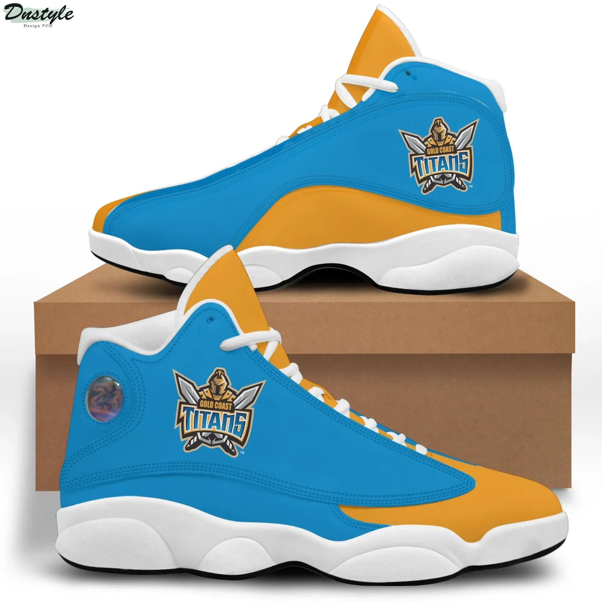 NRL Gold Coast Titans Blue Gold Air Jordan 13 Shoes NRL Gold Coast Titans Blue Gold Air Jordan 13 Shoes