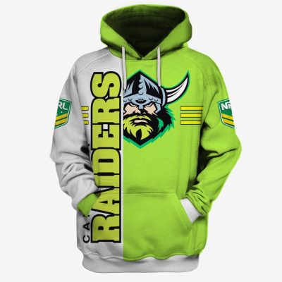 NRL Canberra Raiders White Green Pullover Hoodie