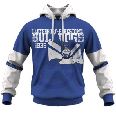 NRL Canterbury-Bankstown Bulldogs Custom Name Number Retro Flag Jersey 1935 Pullover Hoodie