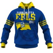 NRL Parramatta Eels Custom Name Number Retro Flag Jersey 1947 Pullover Hoodie