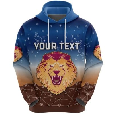 AFL Brisbane Lions Custom Text Simple Indigenous Pullover Hoodie