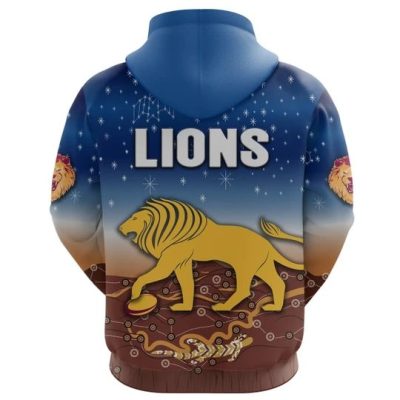 AFL Brisbane Lions Custom Text Simple Indigenous Pullover Hoodie