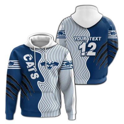 AFL Geelong Cats Custom Name Number Indigenous Pullover Hoodie