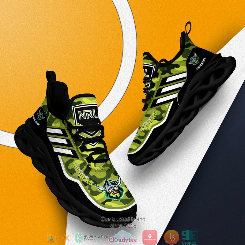 NRL Canberra Raiders Custom Name Green Camo Max Soul Shoes