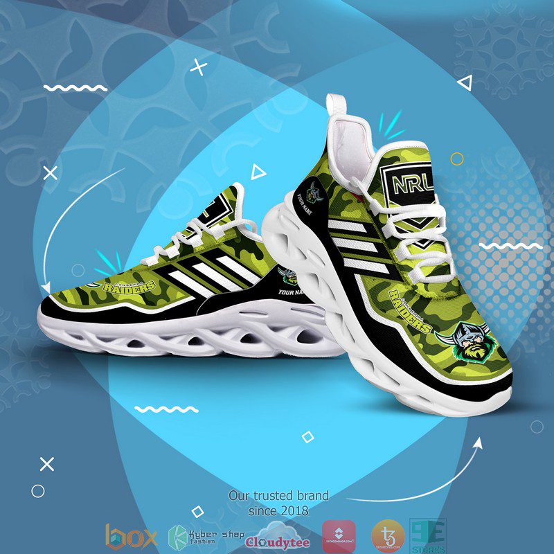 NRL Canberra Raiders Custom Name Green Camo Max Soul Shoes