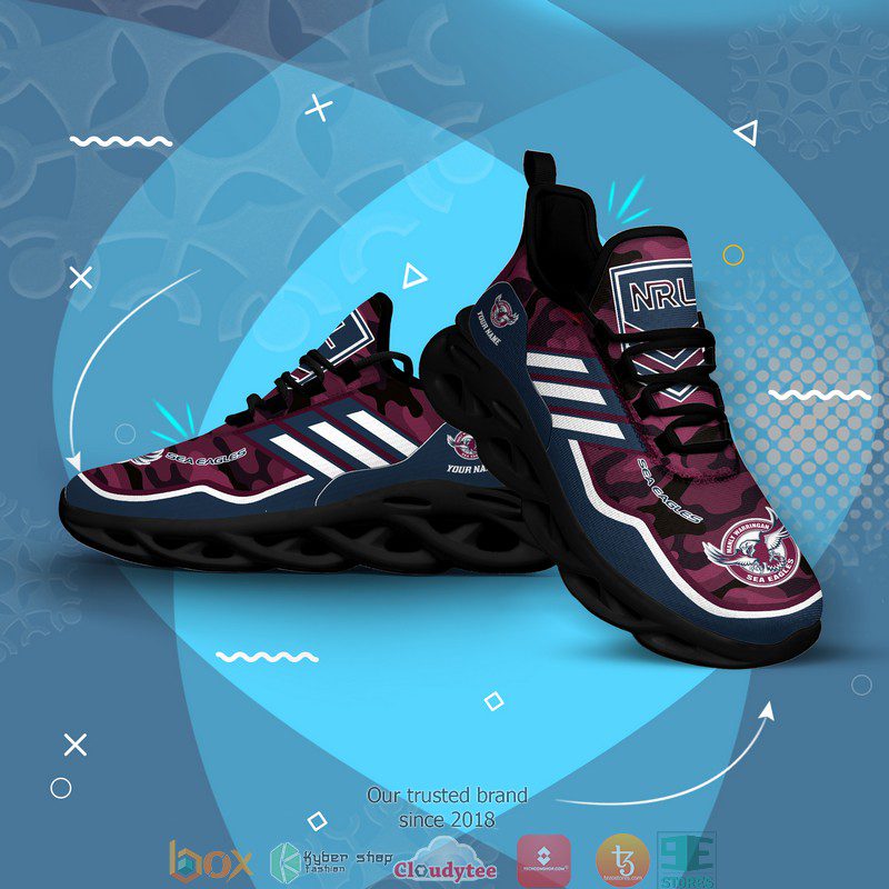 NRL Manly Warringah Sea Eagles Custom Name Camo Max Soul Shoes