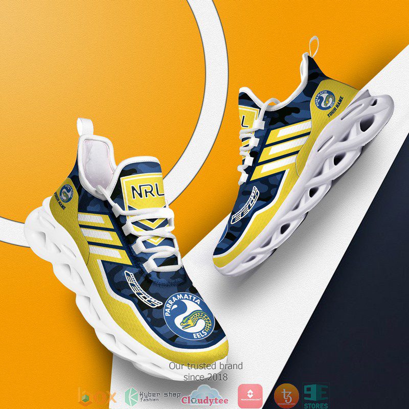 NRL Parramatta Eels Custom Name Camo Max Soul Shoes