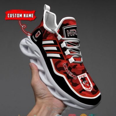 NRL St. George Illawarra Dragons Custom Name Camo Max Soul Shoes