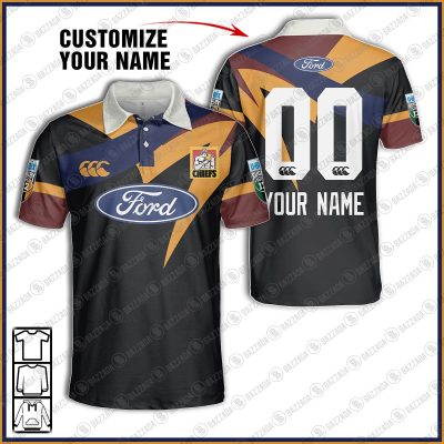 Personalise Throwback Waikato Chiefs Super Rugby Vintage 1998 Polo Jersey