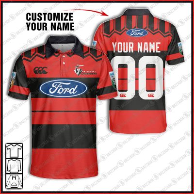 Personalise Throwback Canterbury Crusaders Super Rugby Vintage 1998 Polo Jersey