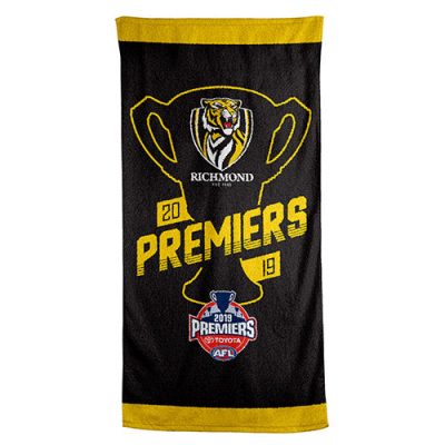 AFL Richmond Tigers Black Premiers 2019 Beach Towel