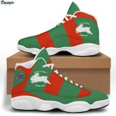NRL South Sydney Rabbitohs Red Green Stripes Air Jordan 13 Shoes