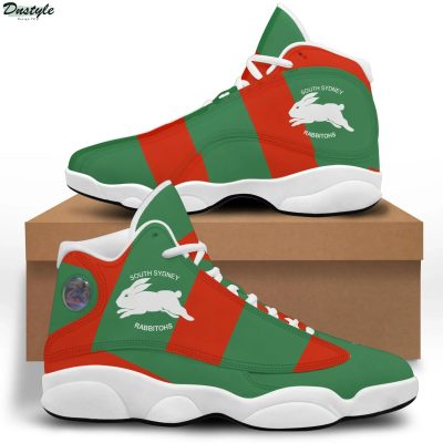 NRL South Sydney Rabbitohs Red Green Stripes Air Jordan 13 Shoes
