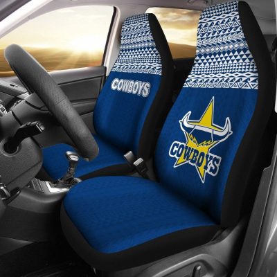 NRL North Queensland Cowboys Blue Polynesian Car Seat Covers