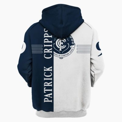 AFL Carlton Blues Patrick Cripps #9 Pullover Hoodie V4