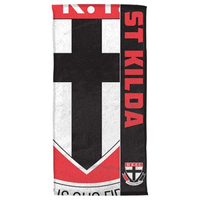 AFL St Kilda Saints White Black Beach Towel