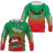 NRL South Sydney Rabbitohs Green Red Gradient Pullover Hoodie