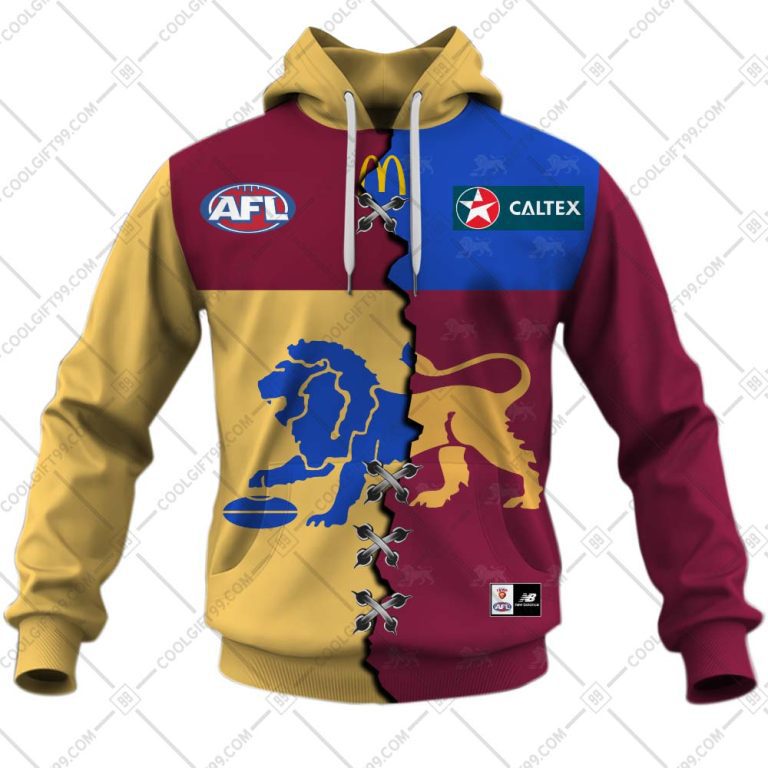 AFL Brisbane Lions Custom Name Number 2023 Mix Guernsey V2 Pullover Hoodie AFL Brisbane Lions Custom Name Number 2023 Mix Guernsey V2 Pullover Hoodie