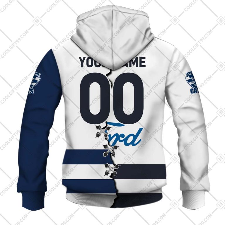 AFL Geelong Cats Custom Name Number 2023 Mix Guernsey V2 Pullover Hoodie AFL Geelong Cats Custom Name Number 2023 Mix Guernsey V2 Pullover Hoodie