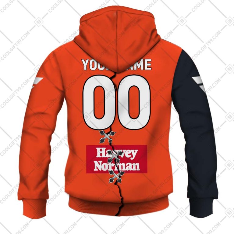 AFL Greater Western Sydney Giants Custom Name Number 2023 Mix Guernsey V2 Pullover Hoodie AFL Greater Western Sydney Giants Custom Name Number 2023 Mix Guernsey V2 Pullover Hoodie